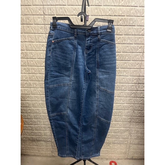 Madden Nyc Denim - Madden NYC High Rise Barrel Jean True Blue Wash Tapered Leg XS 0-2 NWT